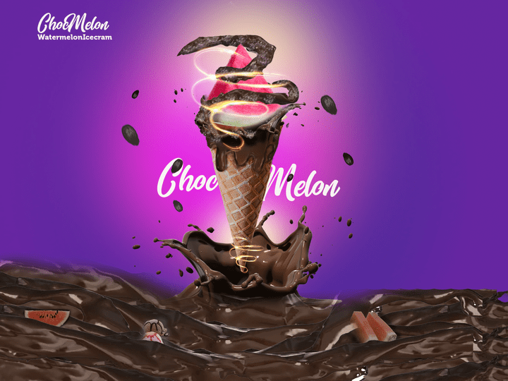 تصميم اعلان لشركة Ice Cream