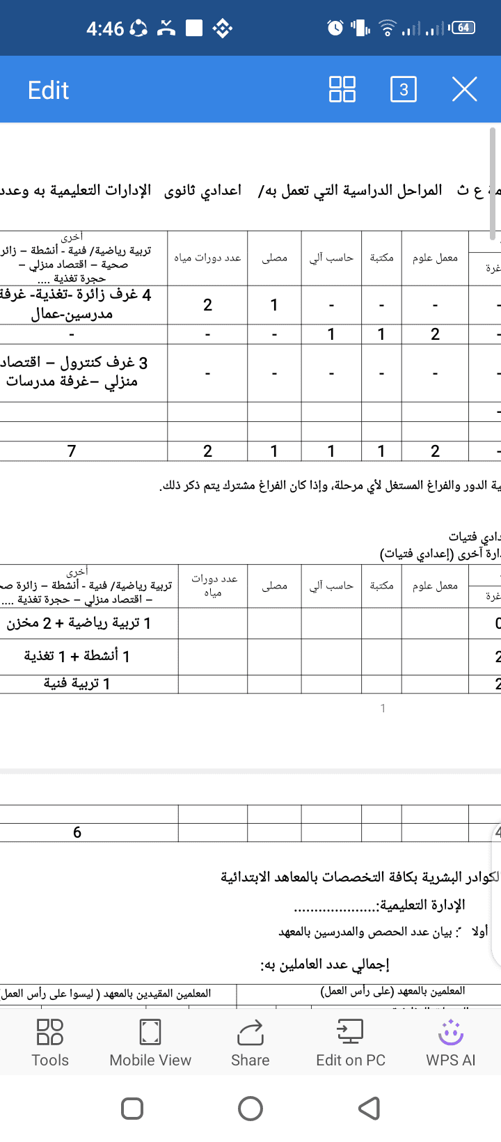 احصائيات مدرسية