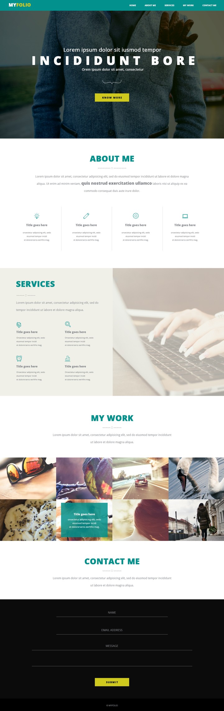 Myfolio page