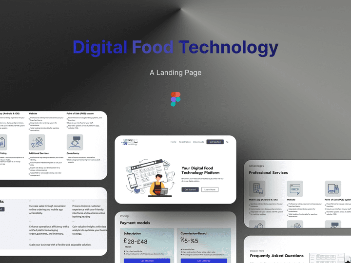 تصميم صفحة هبوط موقع الكتروني Digital Food Technologie