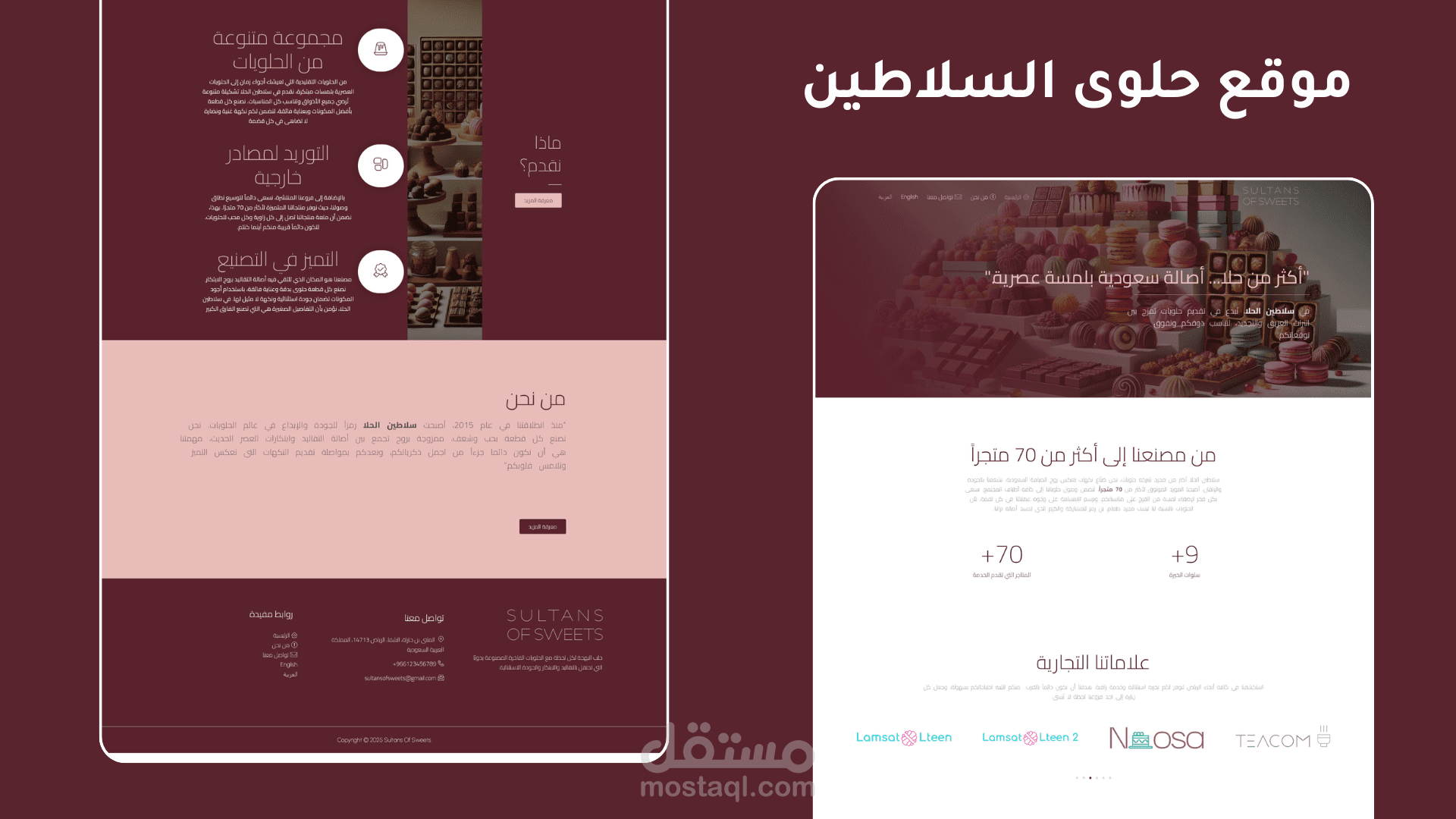 موقع تعريفي لشركة حلوى السلاطين