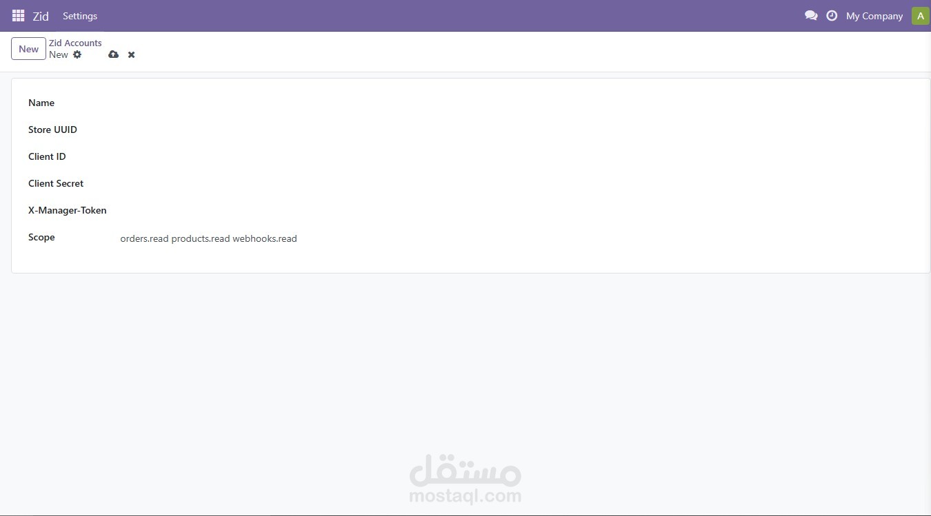 Zid Connector custom odoo module