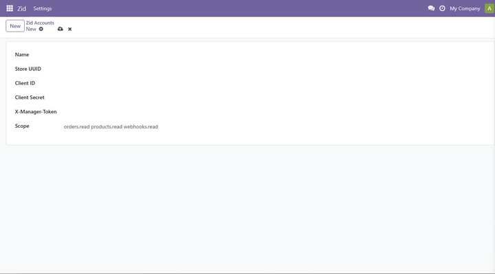 Zid Connector custom odoo module