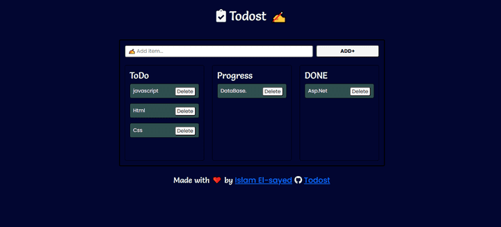 (  TodoList application ) Todost ️