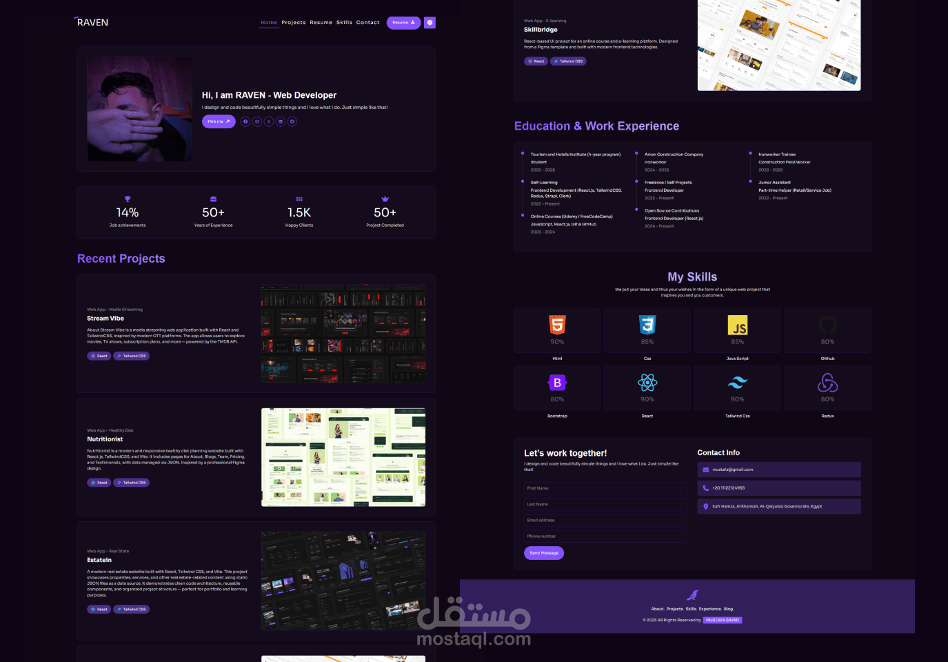RAVEN - My Portfolio - موقعي الشخصي