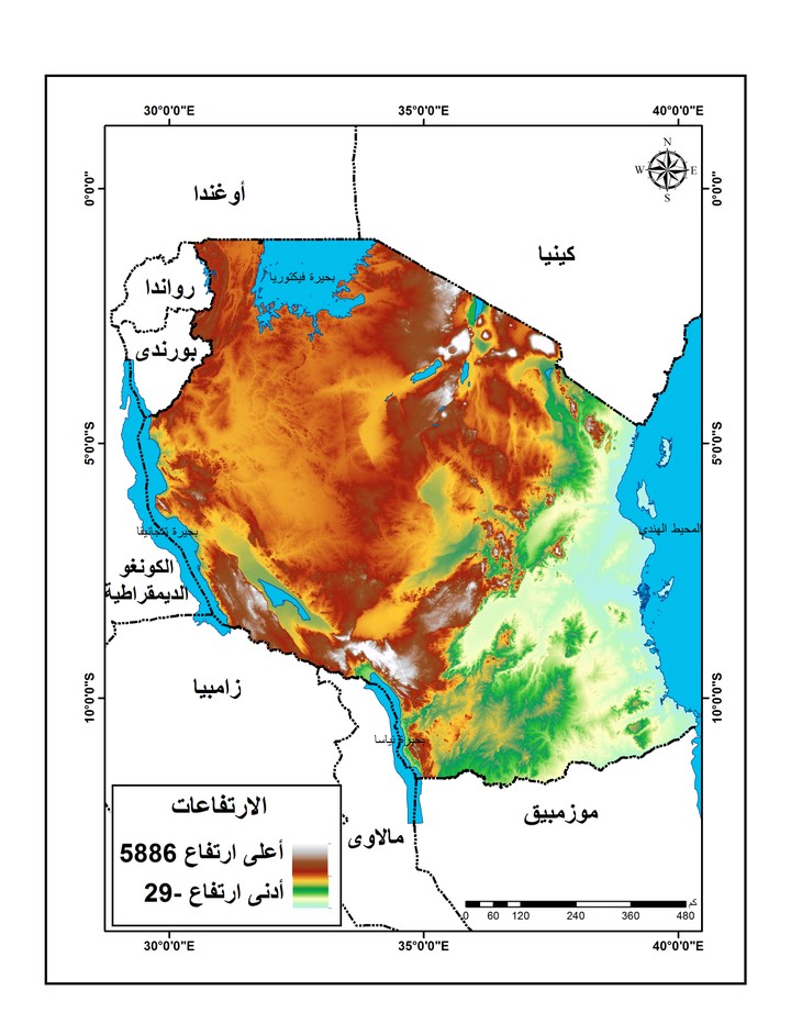 خريطة ارتفاعات