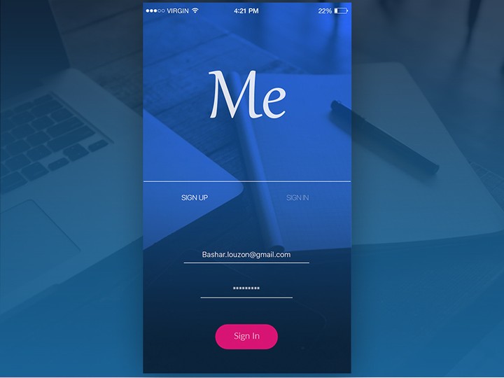 Daily UI - Day #7 me sign in