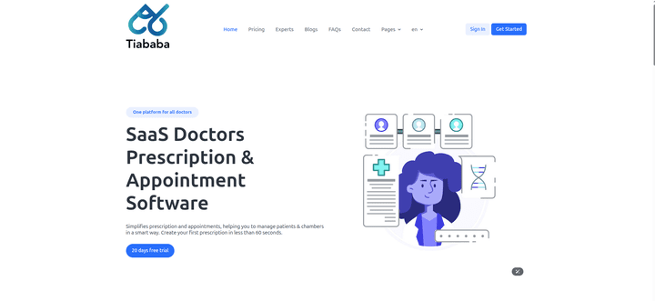 Tiababa – نظام SaaS شامل لإدارة المراكز الطبية والأطباء