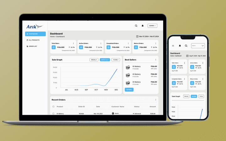 تطبيق ولوحة تحكم "إدارة" لإدارة المتاجر الإلكترونية باستخدام Flutter