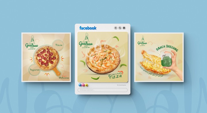 Social media posters for pizza