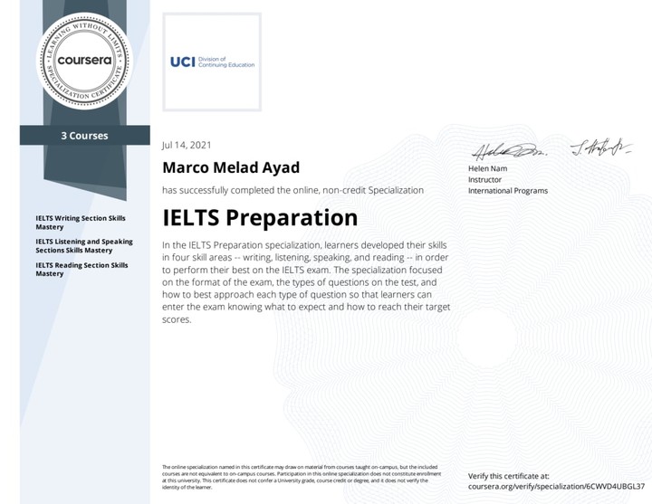 IELTS Preparation Specialization