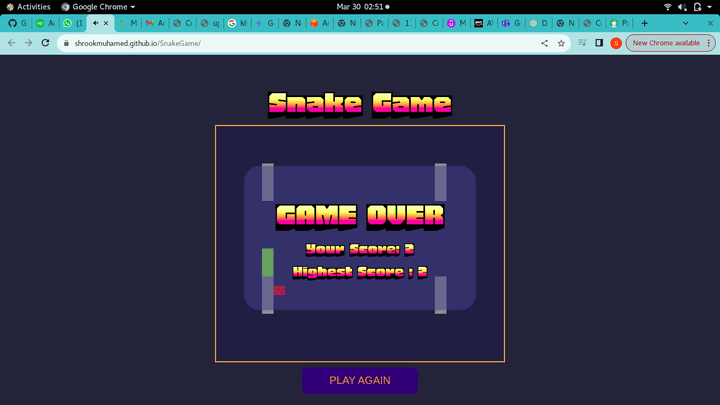 Snake Game using js