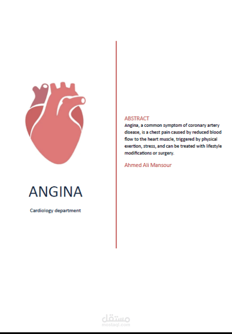 Angina and its types and TTT