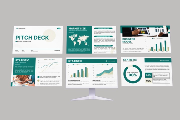 تصميم عرض تقديمي  Business Pitch Deck .