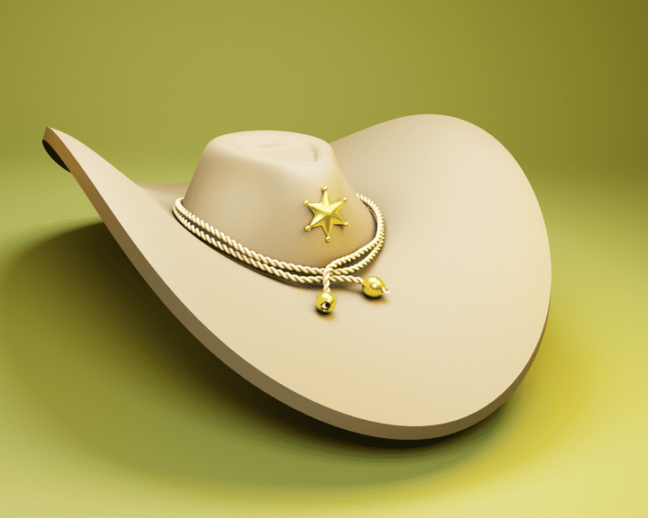 Stylized 3D model of a hat