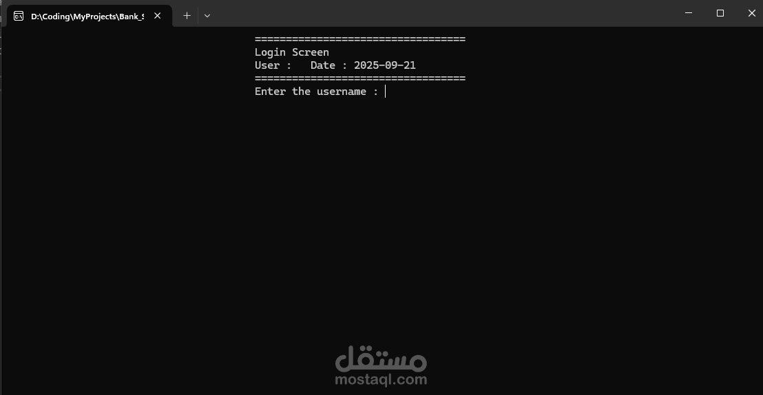 Bank System Using I/O Stream