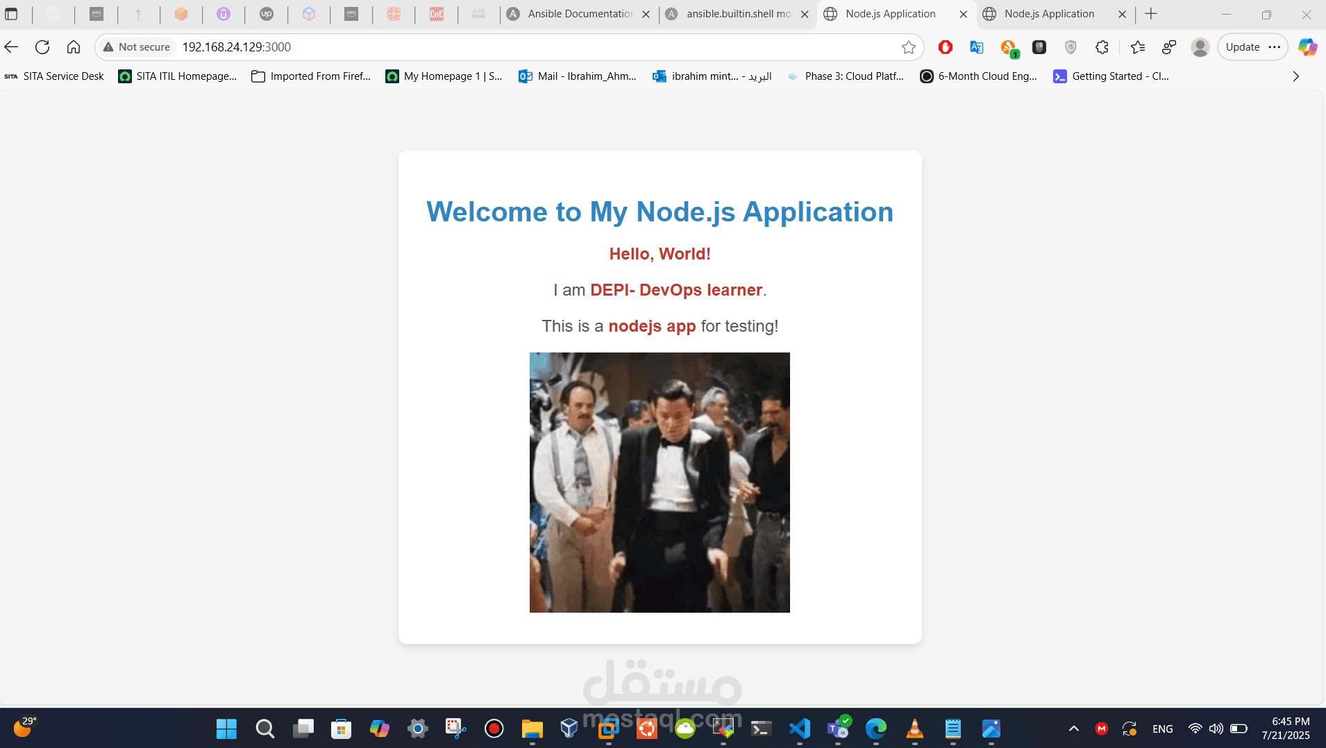 NodeJS Application Deployment using Ansible