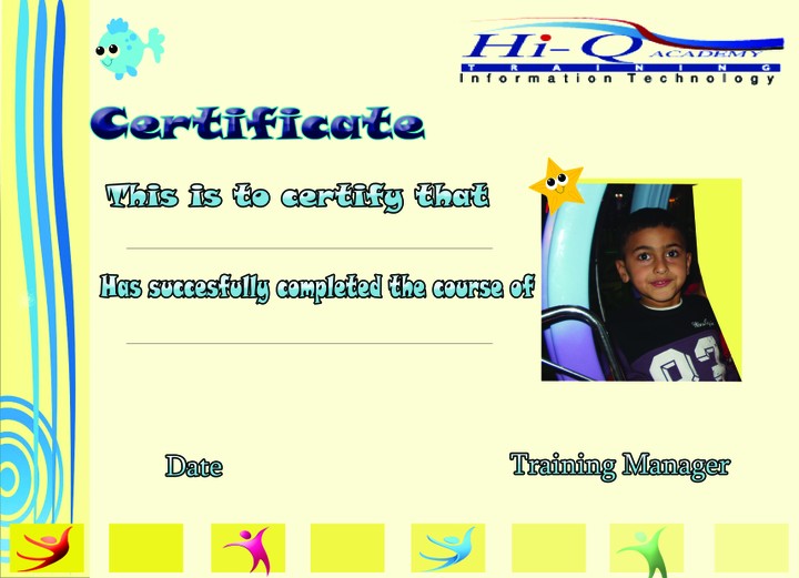 Certificate of achievement for kids