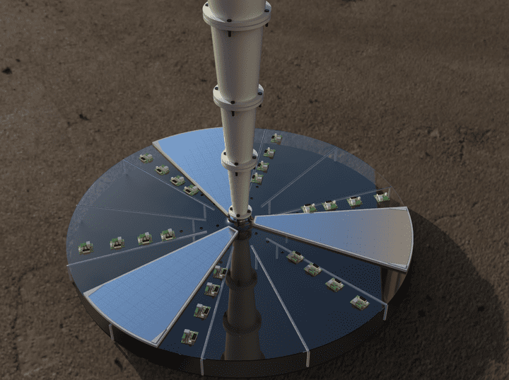 نموذج مشروع محطة مدخنة شمسية لتوليد الكهرباء