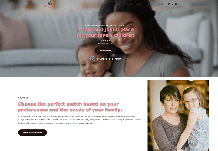 Hatchlings (site to booking babysitter) by WordPress