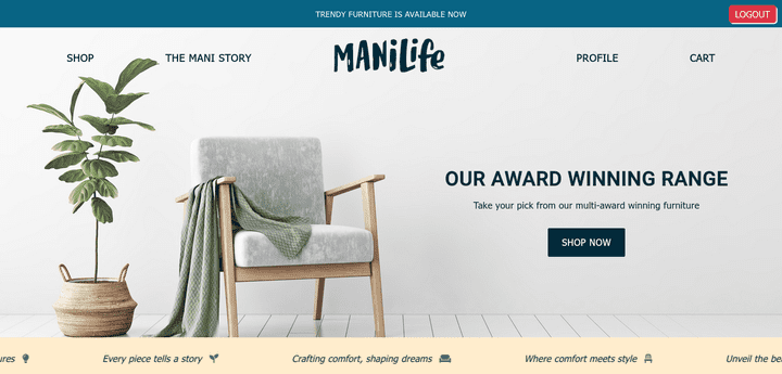 Manilife - منصة تجارة إلكترونية للأثاث