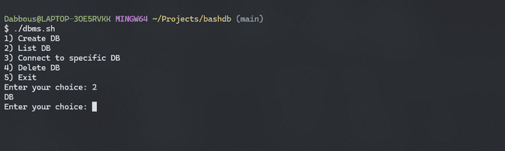 Bash DB