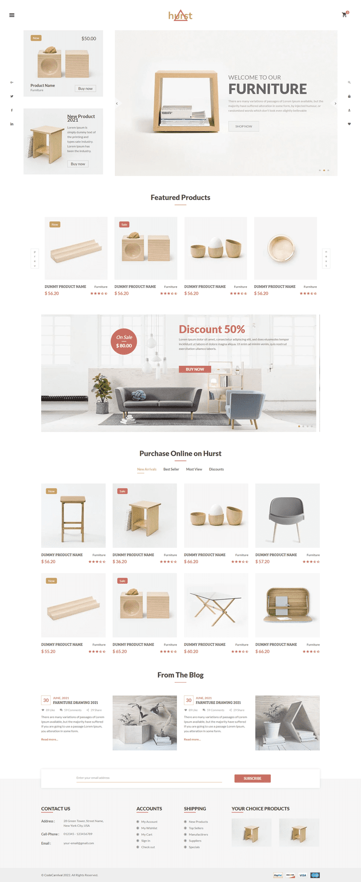 •Hurst Furniture E-Commerce | HTML, CSS, JAVASCRIPT AND BOOTSTRAP.