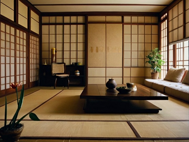 غرفة معيشة على الطراز الياباني