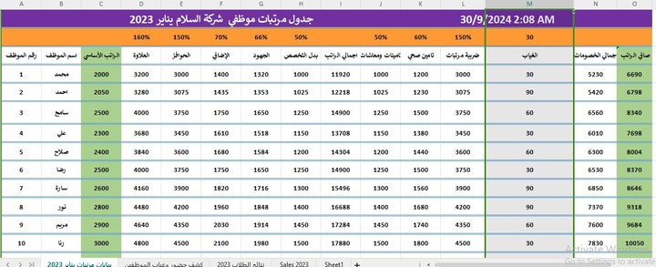 انشاء شيت للرواتب و الاجور و شيت للحضور و الغياب و الحصول علي تقارير للموظف الواحد