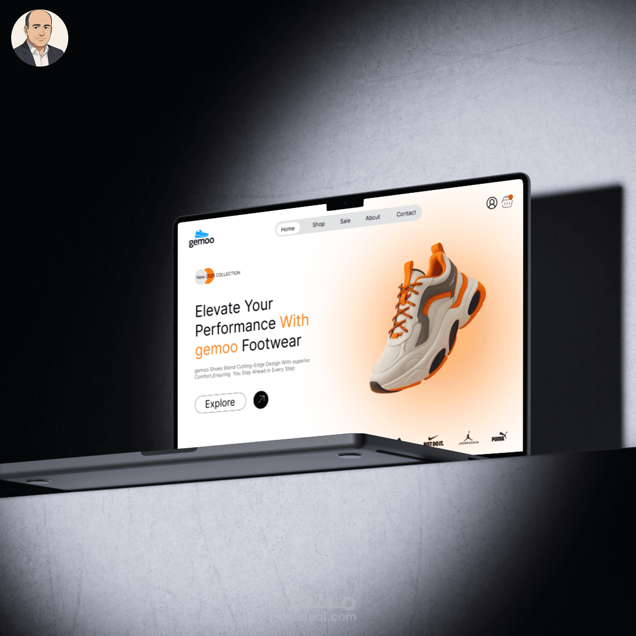 تصميم موقع إلكتروني لبيع الأحذية الرياضية باستخدام Figma – تجربة مستخدم احترافية وواجهة جذابة