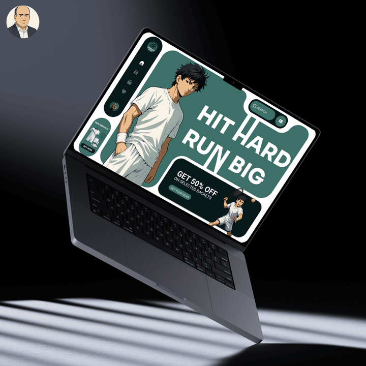 تصميم واجهة موقع رياضي متجاوب مع نسخة مخصصة للجوال – بأسلوب أنمي جذاب