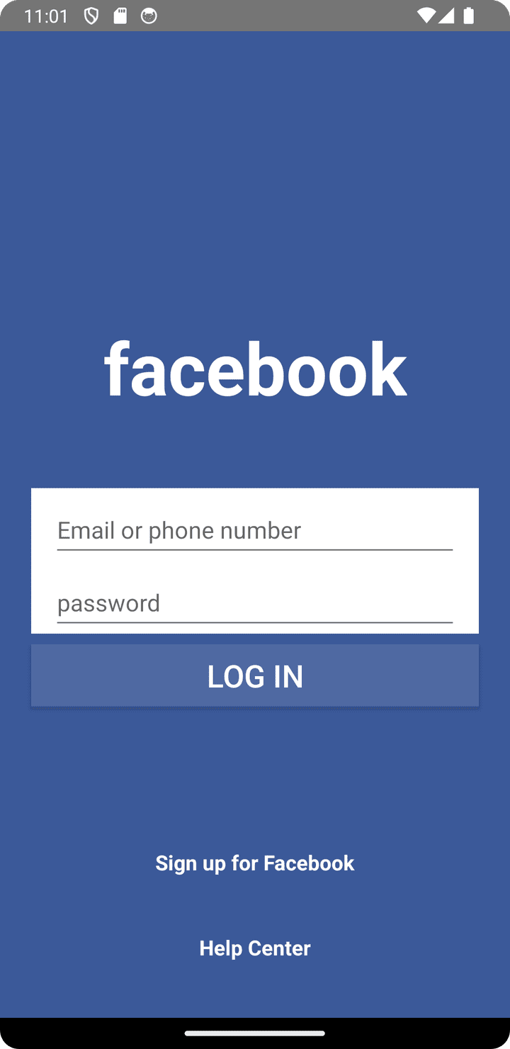 ui face book desing