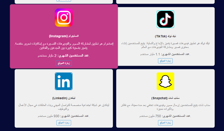 مشروع مواقع التواصل الإجتماعي