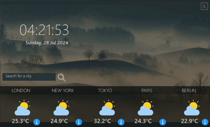 Weather Desktop Tracking Application