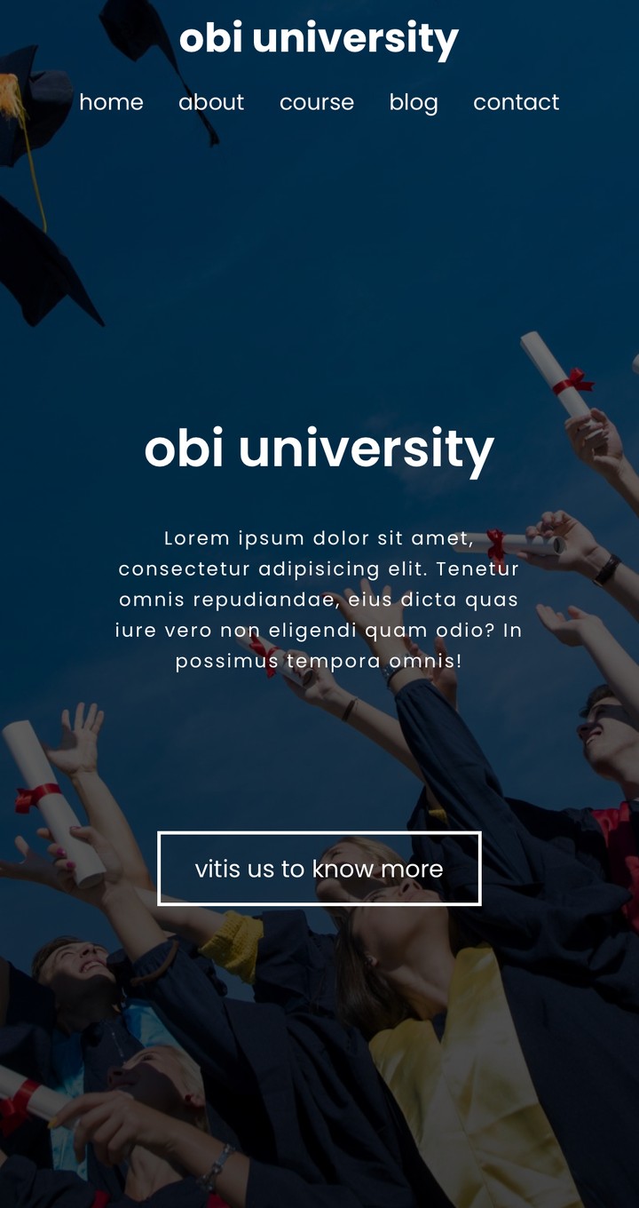 Website for university made by html and css