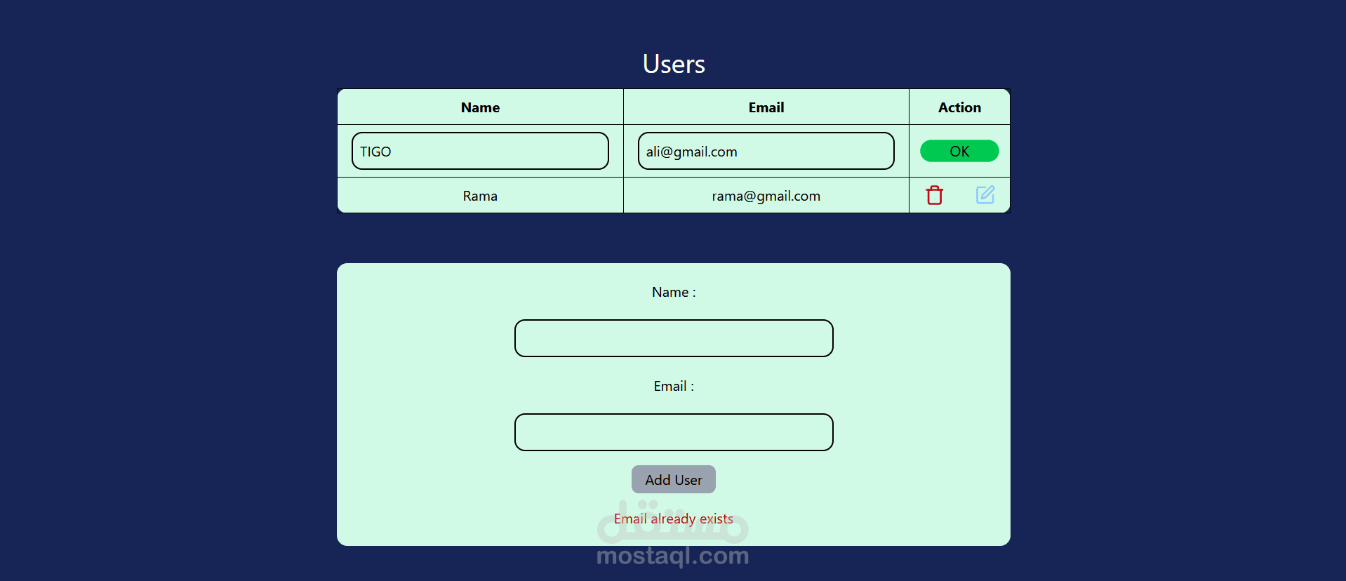 Users List