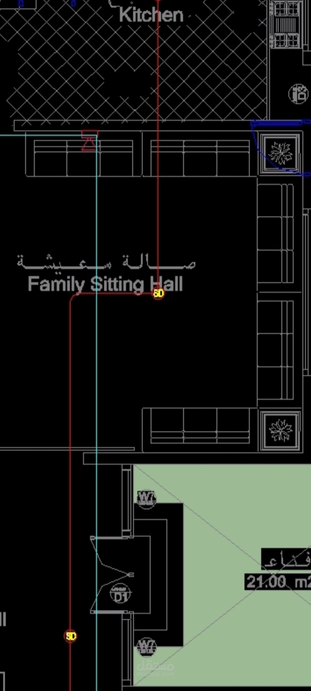 تصميم اعمال التيار الخفيف و انذار الحريق لشقه سكنيه