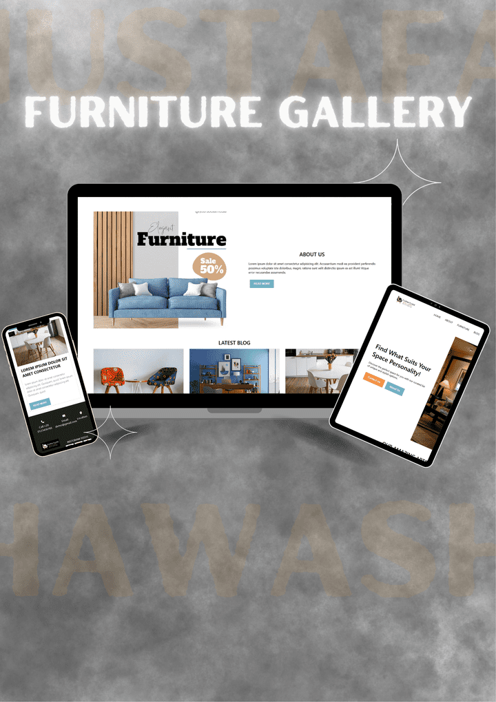 تصميم وتطوير صفحة هبوط عصرية لموقع أثاث (فيديو) Landing Page For Furniture Gallery