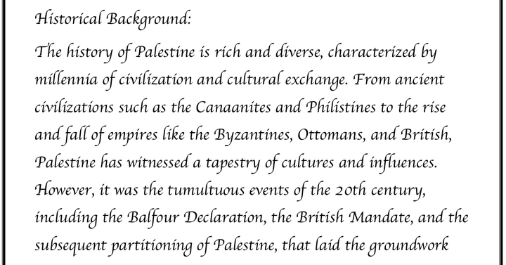 كتابة مقال عن تاريخ فلسطين