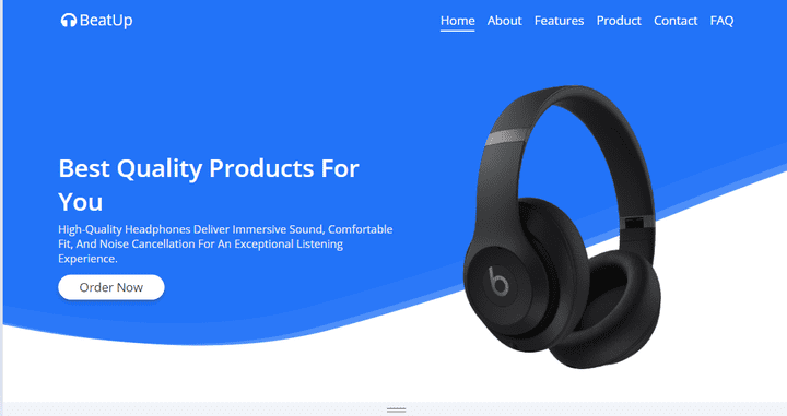 Responsive product headphone website