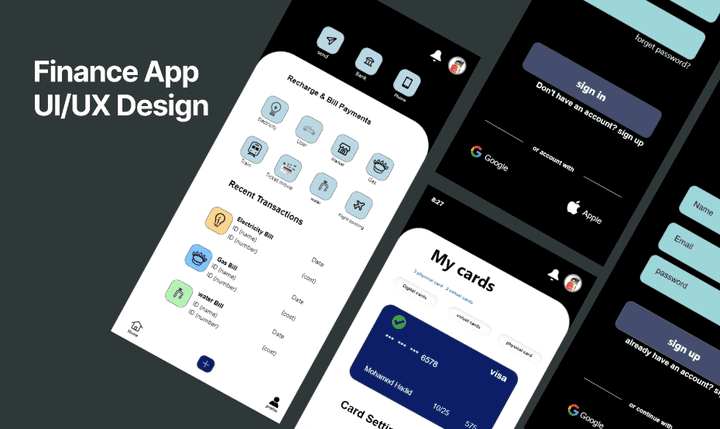 financial app design