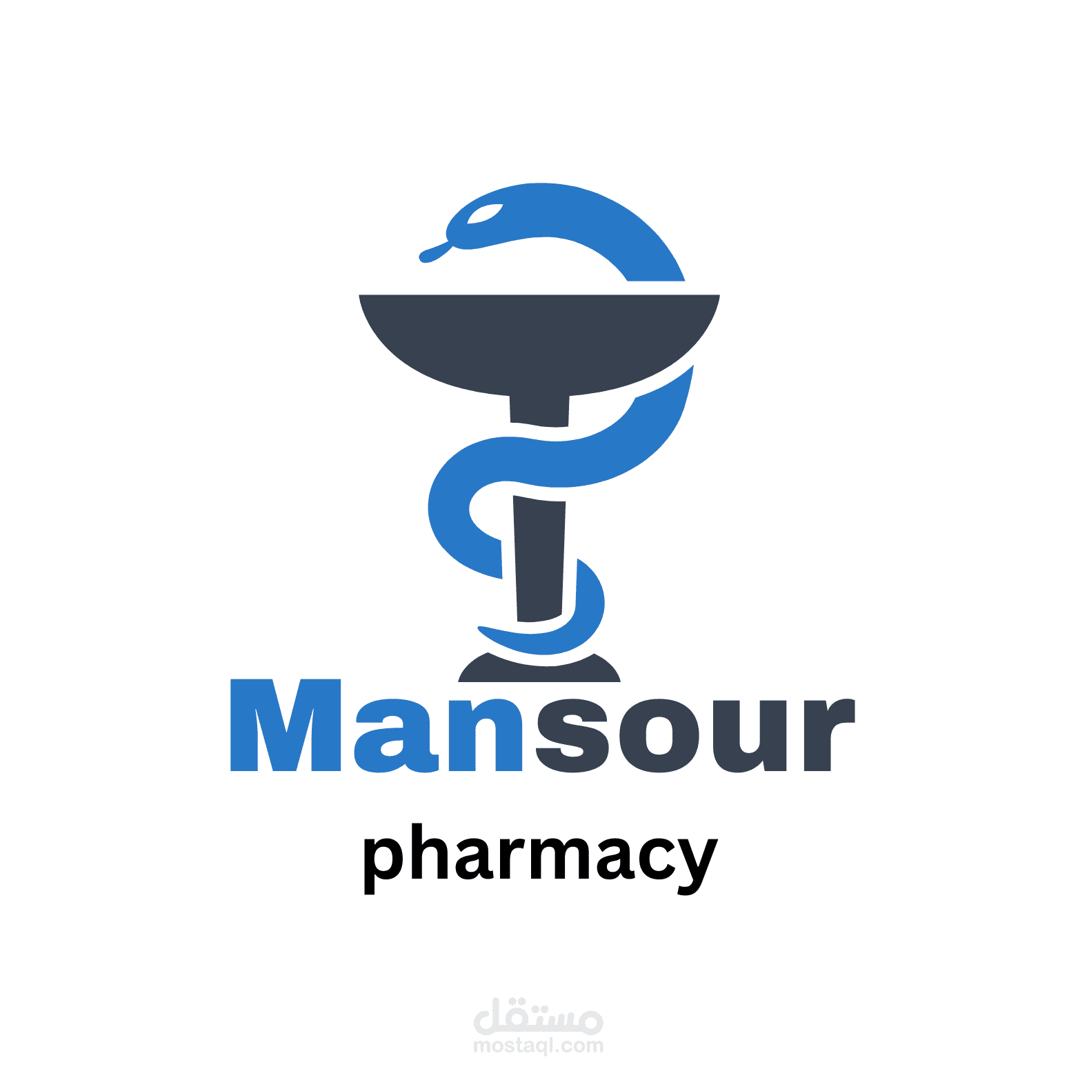 الهوية البصرية لصيدلية Mansour – رعاية تبدأ من الشعار