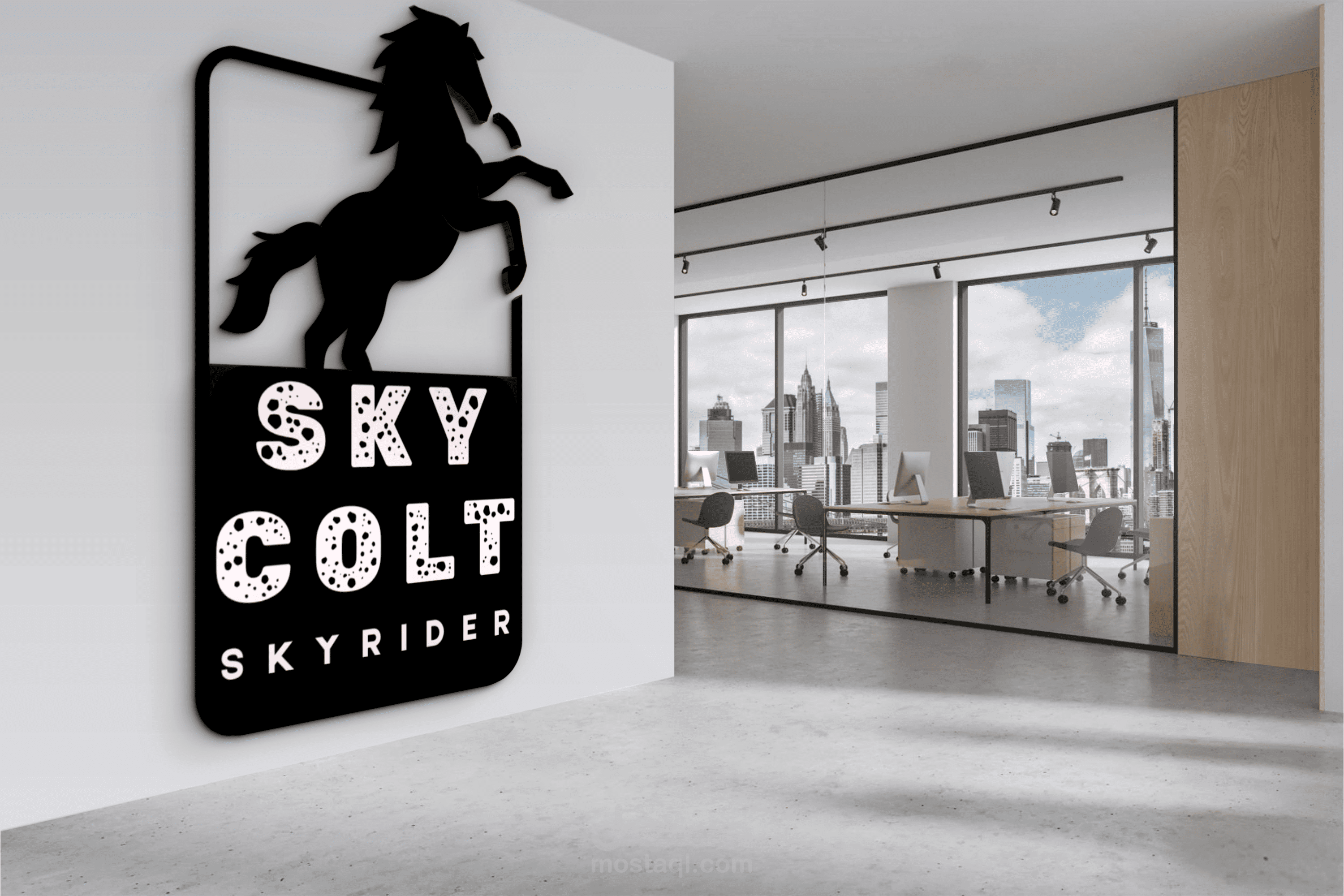 تصميم شعار احترافي ثلاثي الأبعاد – SKY COLT