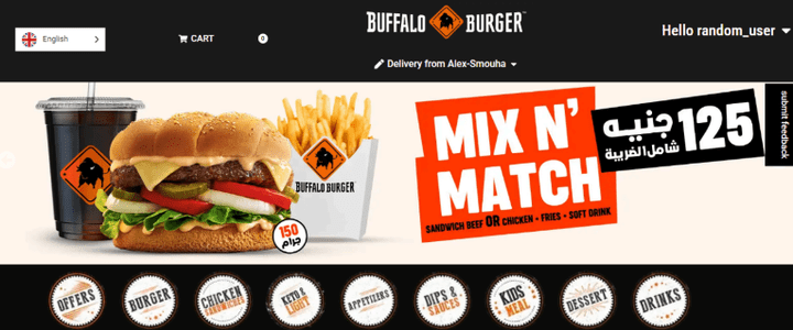 BUFFALO BURGER WEBSITE CLONE  DEVLOPMENT