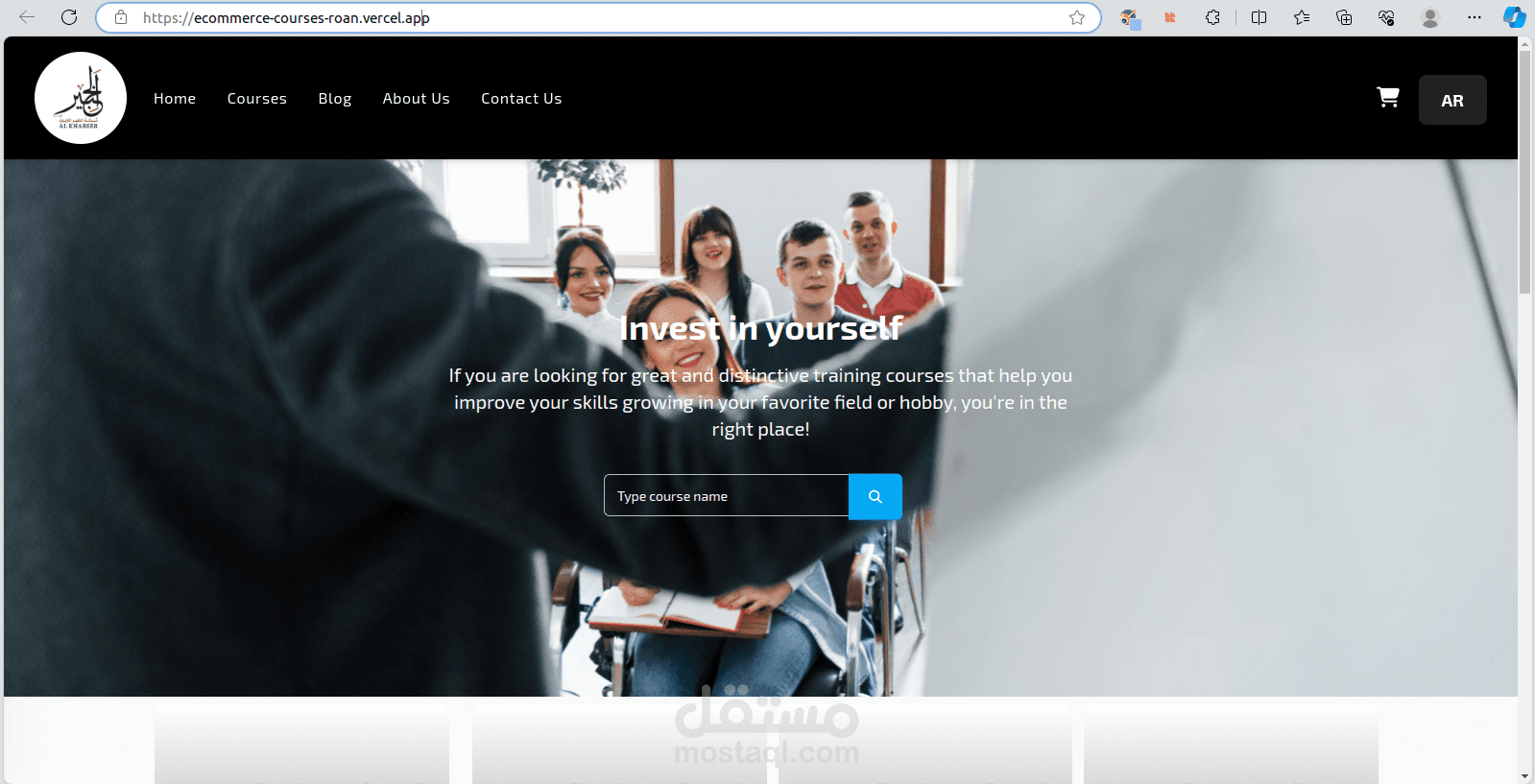 Ecommerce courses website