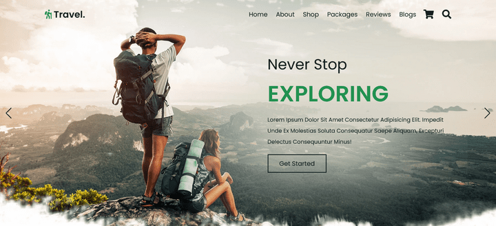 Adventure & tours website design