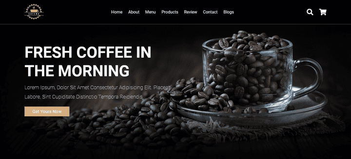 Coffe shop website design