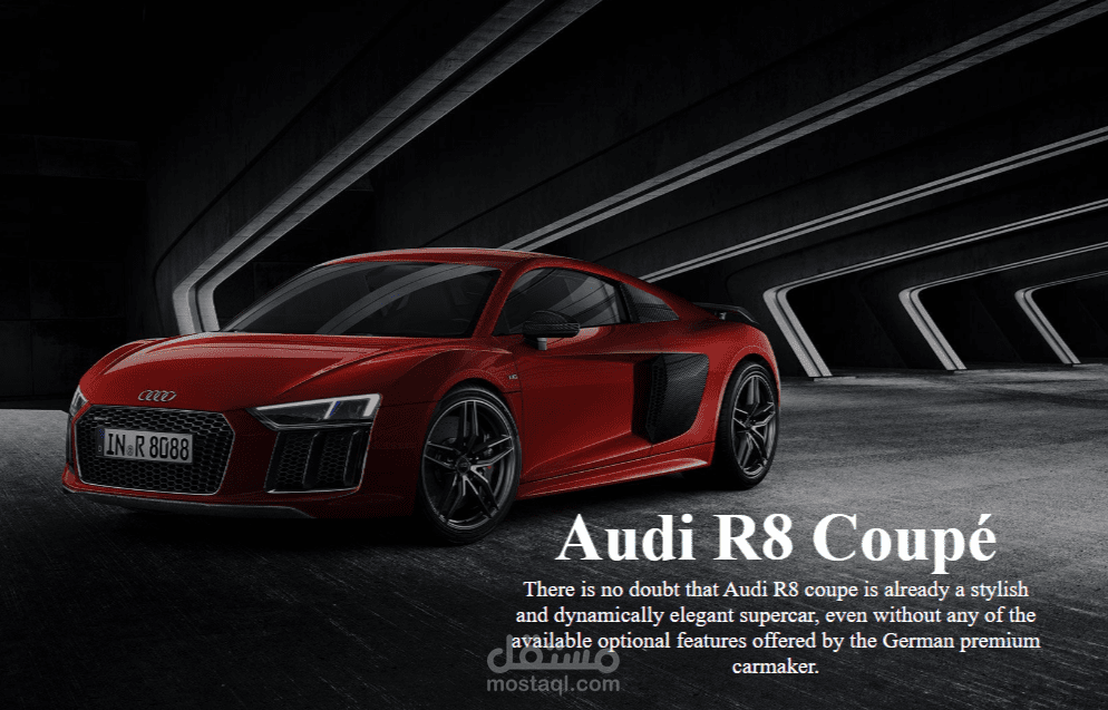 Audi R8 coupé web front-end