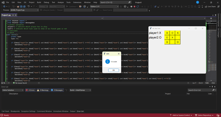 tic tac toe game using python