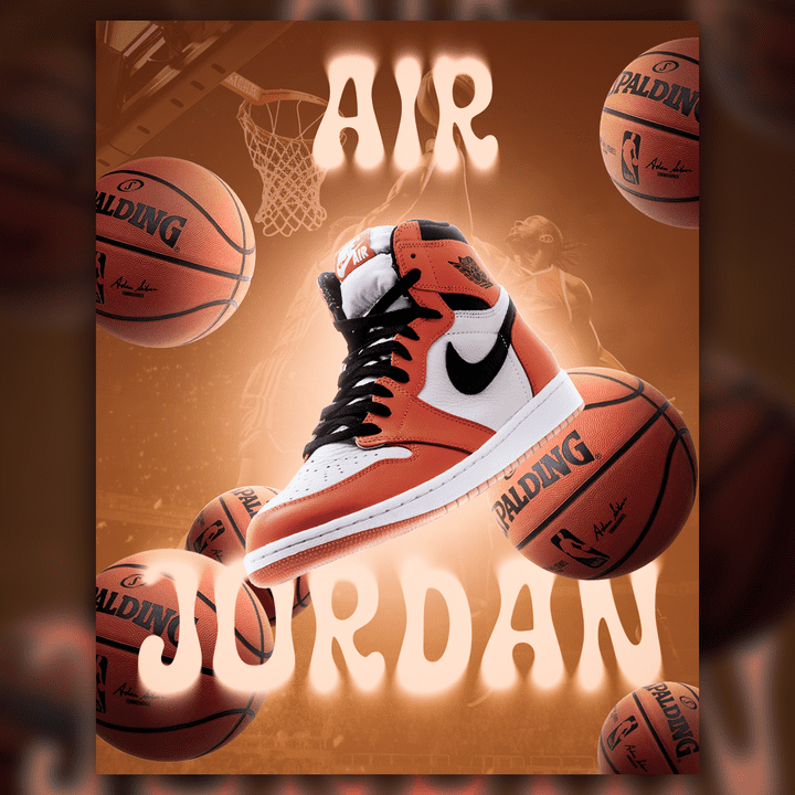 تصميم بوستر لحذاء air jordan